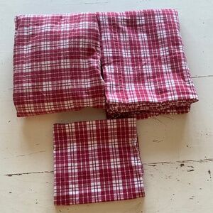The Company Store red plaid 100% Cotton flannel sheets with 1 pillow case Twin